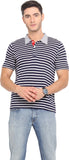 Northern Lights Striped Men's Polo Neck T-Shirt