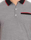 Northern Lights Striped Men's Polo Neck T-Shirt