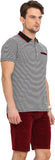 Northern Lights Striped Men's Polo Neck T-Shirt