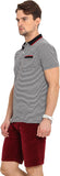 Northern Lights Striped Men's Polo Neck T-Shirt