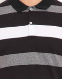 Northern Lights Striped Men's Polo Neck T-Shirt