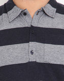Northern Lights Striped Men's Polo Neck T-Shirt