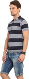 Northern Lights Striped Men's Polo Neck T-Shirt