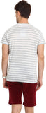 Northern Lights Striped Men's Round Neck T-Shirt