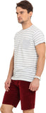 Northern Lights Striped Men's Round Neck T-Shirt