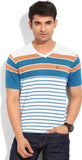 Numero Uno Striped Men's V-neck T-Shirt