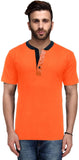 Nitlon Solid Men's Henley, Round Neck T-Shirt