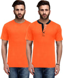 Nitlon Solid Men's Henley, Round Neck T-Shirt