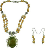 The Fine World Fashionable Long Neck Piece Stone Jewel Set