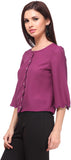 Nineteen Casual Bell Sleeve Solid Women's Top