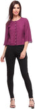 Nineteen Casual Bell Sleeve Solid Women's Top