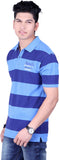 Numalo Striped, Embroidered Men's Polo Neck T-Shirt