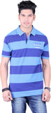 Numalo Striped, Embroidered Men's Polo Neck T-Shirt
