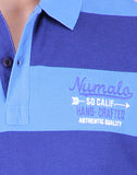 Numalo Striped, Embroidered Men's Polo Neck T-Shirt