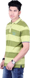 Numalo Striped, Embroidered Men's Polo Neck T-Shirt