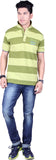 Numalo Striped, Embroidered Men's Polo Neck T-Shirt