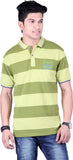 Numalo Striped, Embroidered Men's Polo Neck T-Shirt