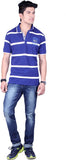 Numalo Striped, Embroidered Men's Polo Neck T-Shirt