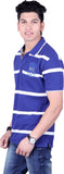 Numalo Striped, Embroidered Men's Polo Neck T-Shirt