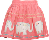 Bella Moda Printed Girl's Gathered Orange Skirt