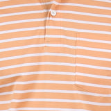 Orange And Orchid Striped Men's Polo Neck T-Shirt