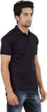 Orange And Orchid Striped Men's Polo Neck T-Shirt