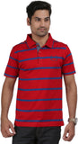 Orange and Orchid Striped Men's Polo T-Shirt