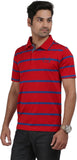 Orange and Orchid Striped Men's Polo T-Shirt