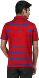 Orange and Orchid Striped Men's Polo T-Shirt