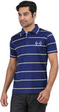 Orange and Orchid Striped Men's Polo T-Shirt