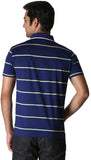 Orange and Orchid Striped Men's Polo T-Shirt