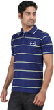 Orange and Orchid Striped Men's Polo T-Shirt