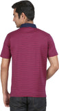 Orange and Orchid Striped Men's Polo T-Shirt
