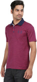 Orange and Orchid Striped Men's Polo T-Shirt