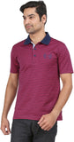 Orange and Orchid Striped Men's Polo T-Shirt