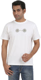 Orange and Orchid Solid, Printed Men's Round Neck T-Shirt