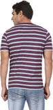 Orange and Orchid Striped Men's V-neck T-Shirt