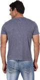 Orange and Orchid Printed Men's Round Neck T-Shirt