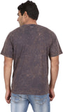 Orange and Orchid Printed Men's Round Neck T-Shirt