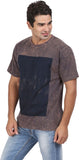 Orange and Orchid Printed Men's Round Neck T-Shirt