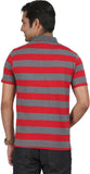 Orange and Orchid Striped Men's Polo T-Shirt