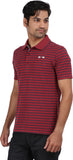 Orange and Orchid Striped Men's Polo T-Shirt