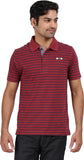 Orange and Orchid Striped Men's Polo T-Shirt