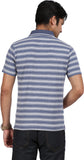 Orange and Orchid Striped Men's Polo T-Shirt