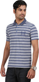 Orange and Orchid Striped Men's Polo T-Shirt