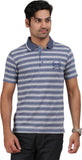 Orange and Orchid Striped Men's Polo T-Shirt