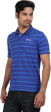Orange and Orchid Striped Men's Polo T-Shirt