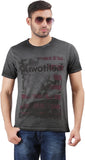 Orange and Orchid Printed Men's Round Neck T-Shirt