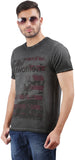 Orange and Orchid Printed Men's Round Neck T-Shirt