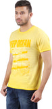 Orange and Orchid Printed Men's Round Neck T-Shirt